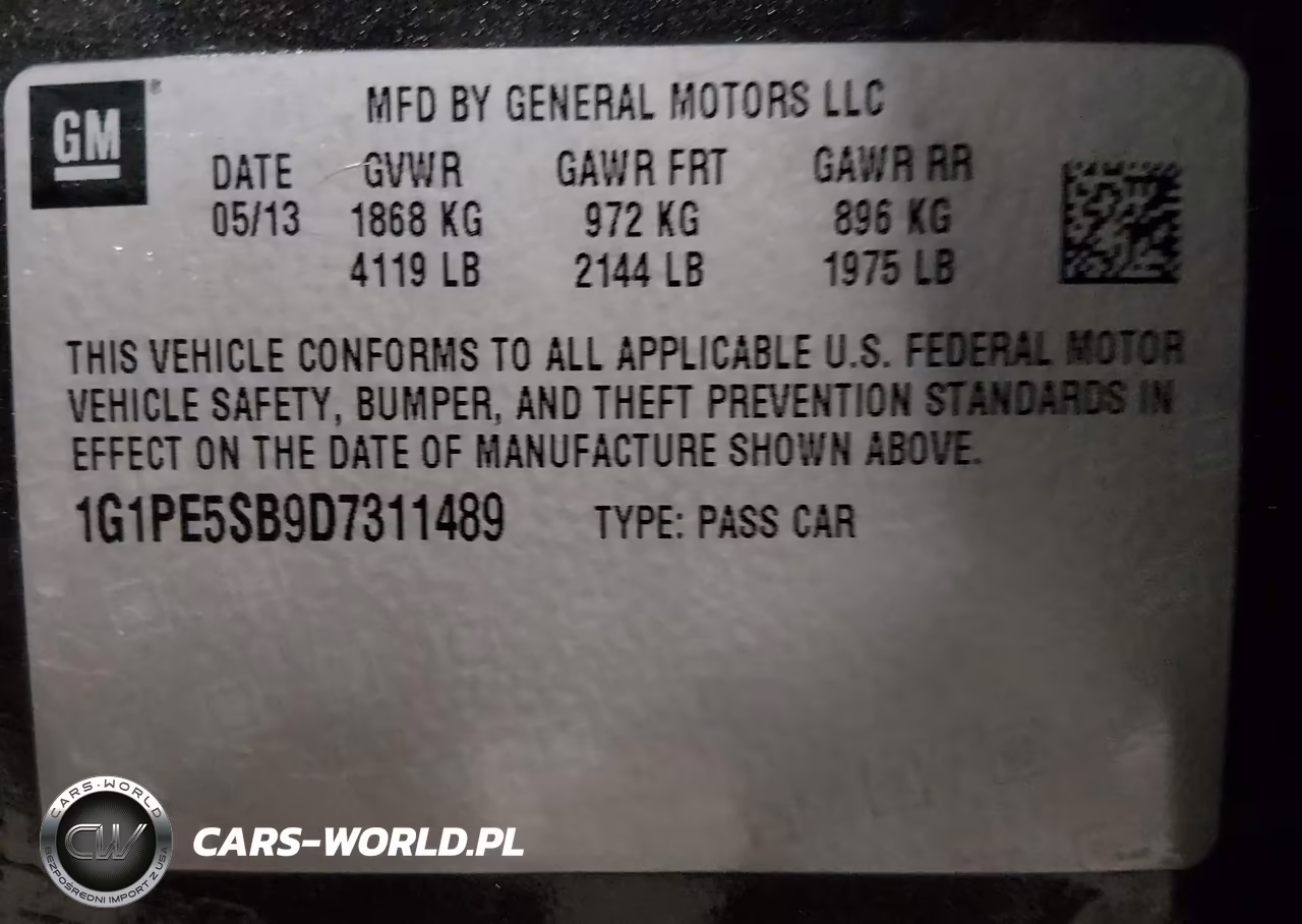 2013 Chevrolet Cruze 2Lt Auto VIN:1G1PE5SB9D7311489 - 9
