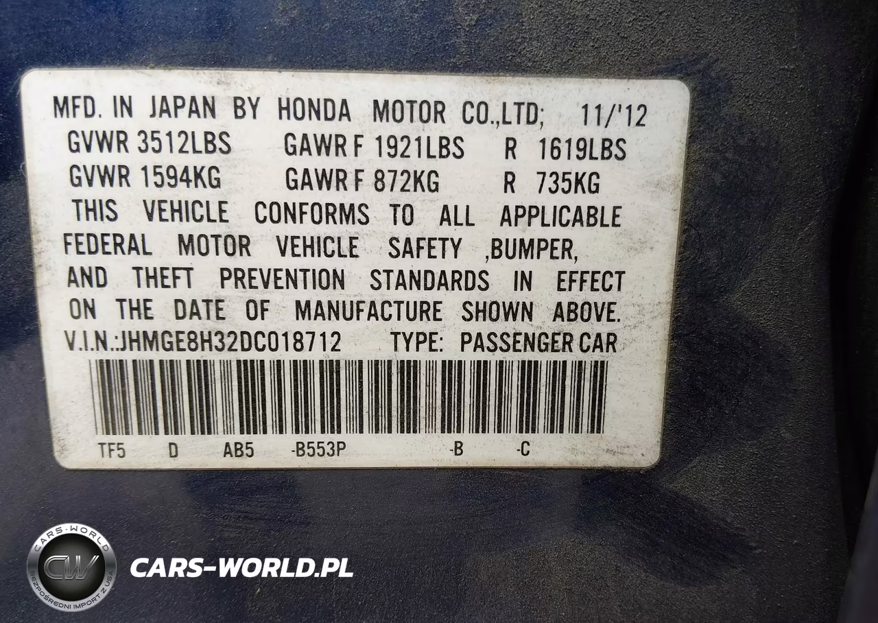 2013 Honda Fit VIN:JHMGE8H32DC018712 - 9