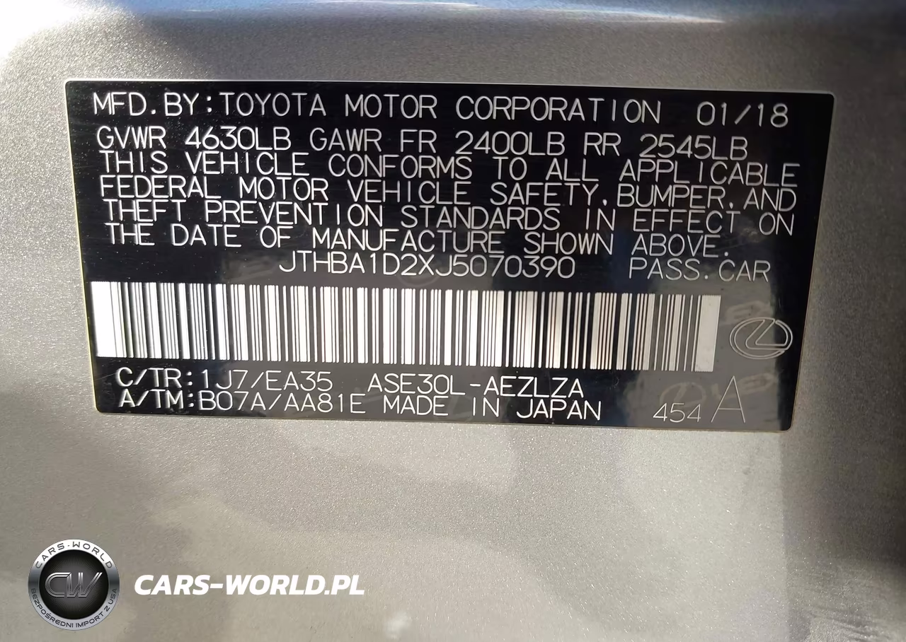2018 Lexus Is 300 VIN:JTHBA1D2XJ5070390 - 9