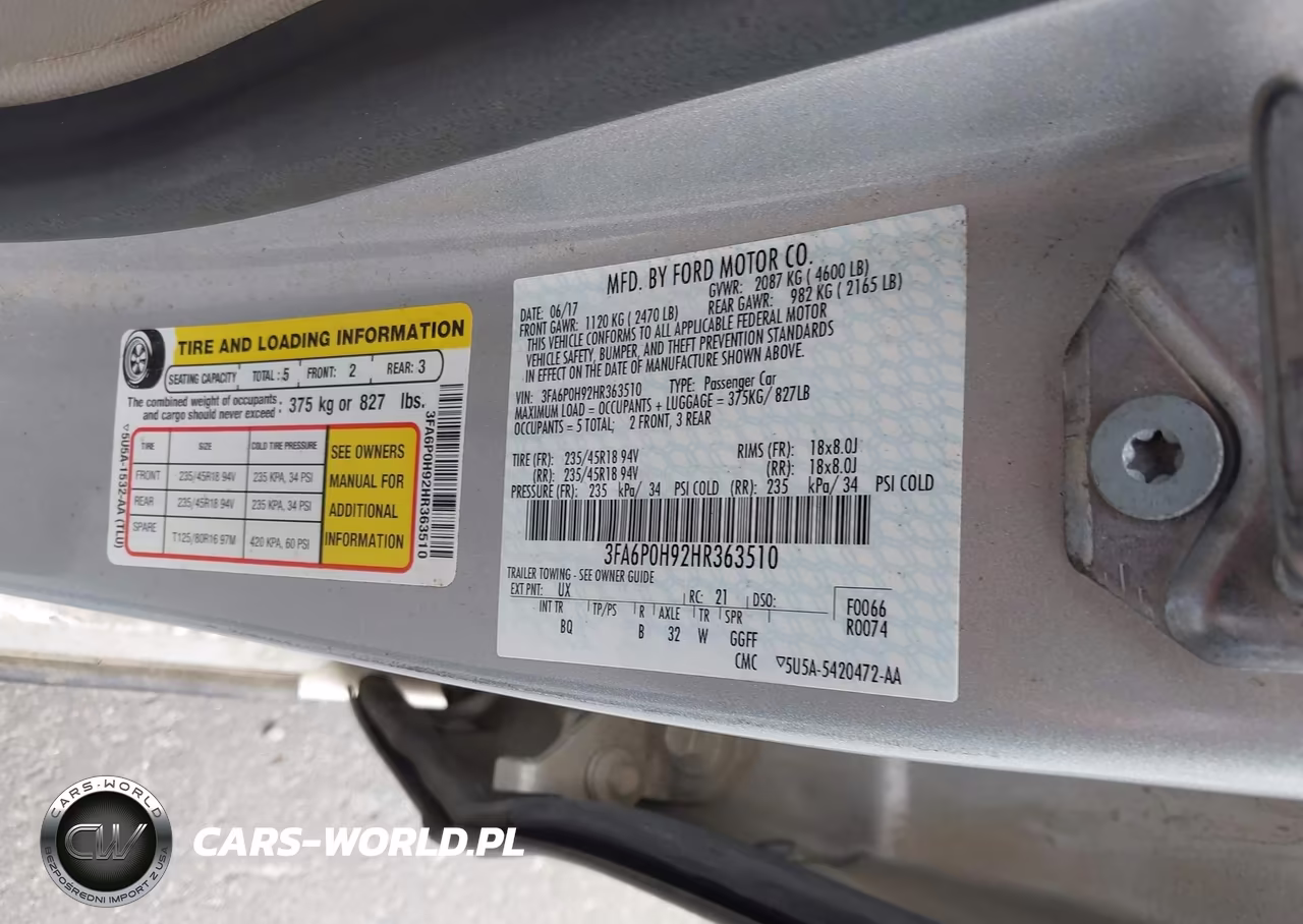 2017 Ford Fusion Se VIN:3FA6P0H92HR363510 - 9