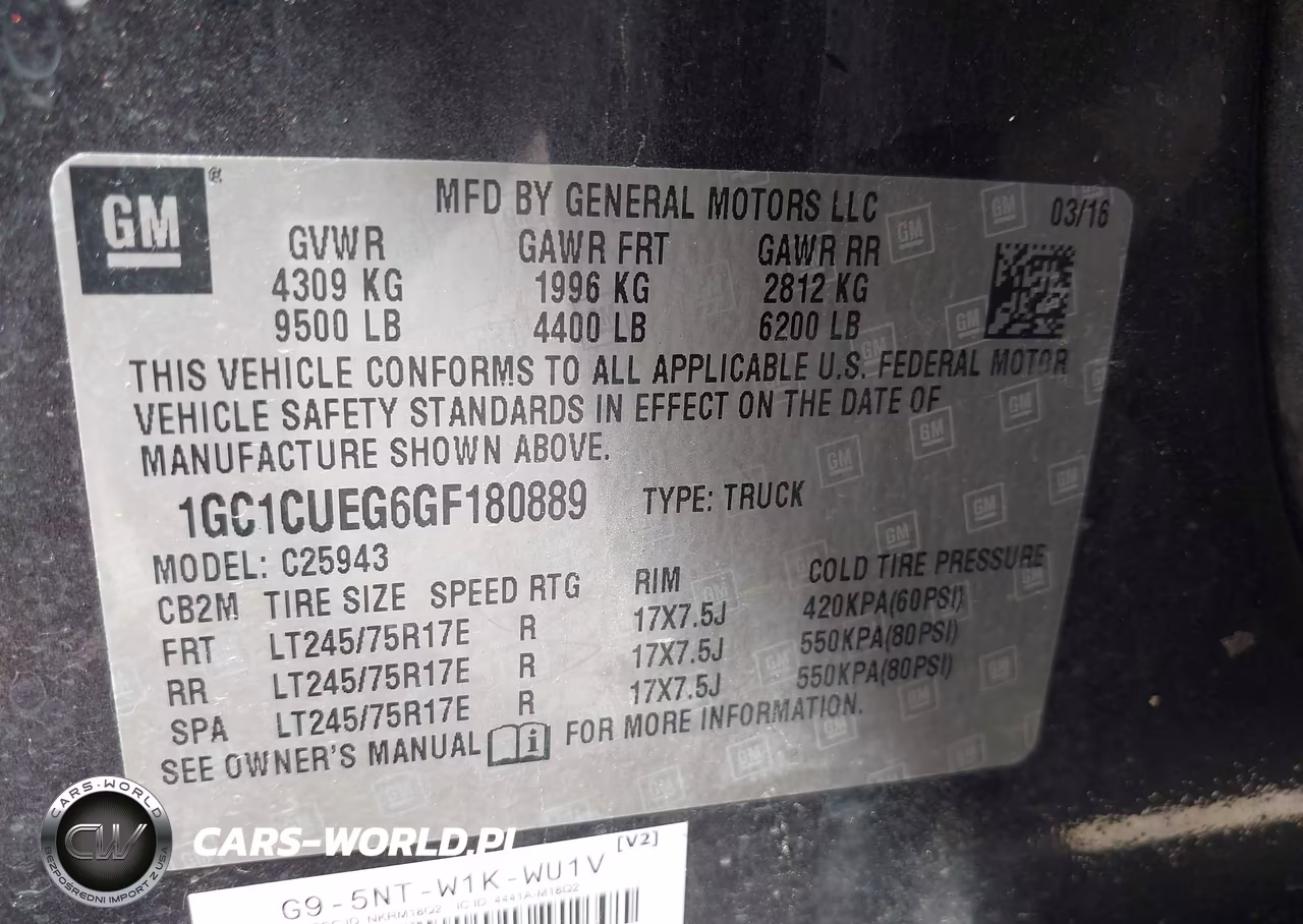 2016 Chevrolet Silverado 2500Hd Wt VIN:1GC1CUEG6GF180889 - 9