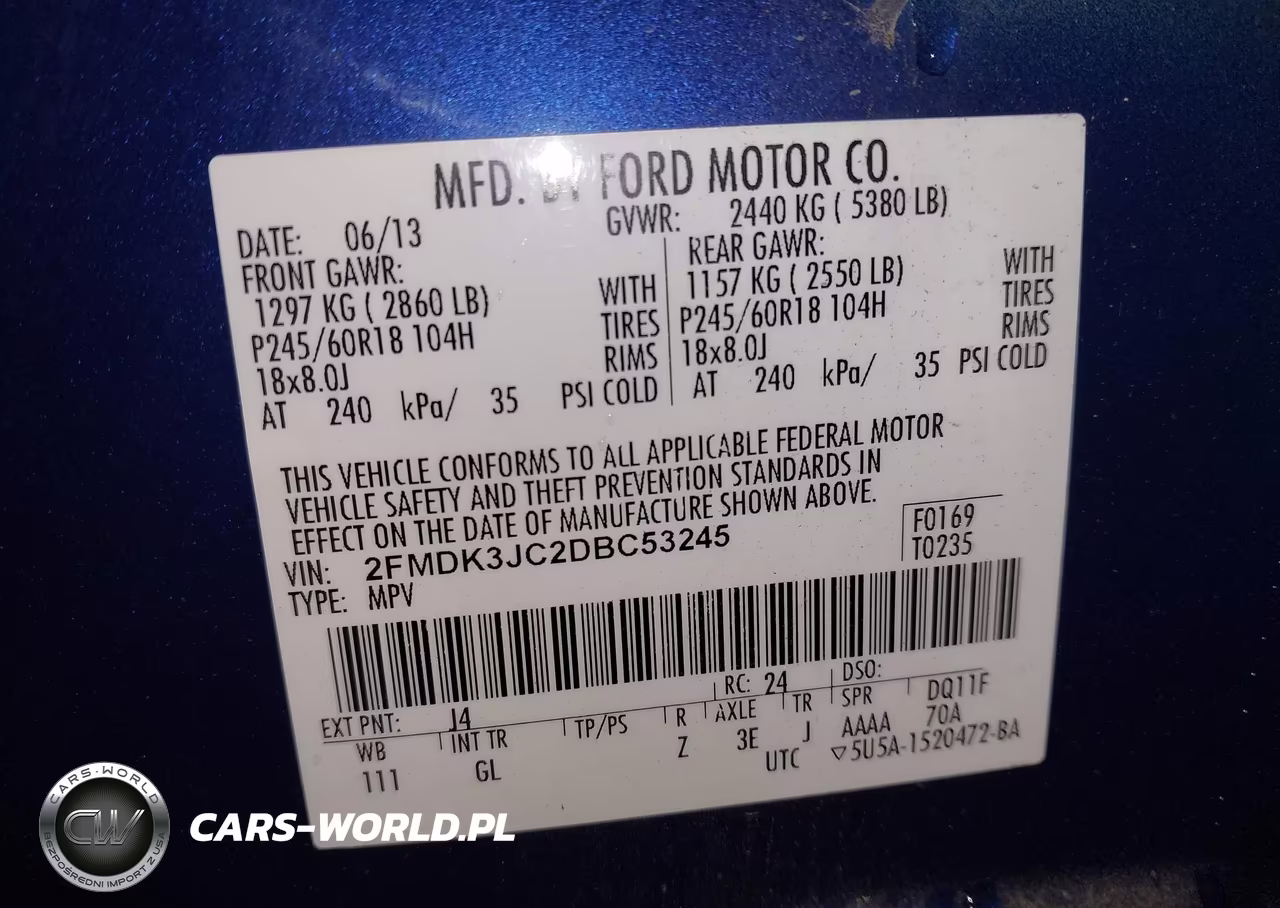 2013 Ford Edge Sel VIN:2FMDK3JC2DBC53245 - 9