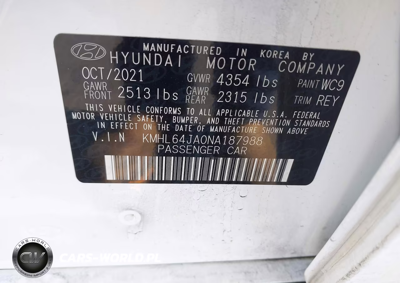 2022 Hyundai Sonata Sel VIN:KMHL64JA0NA187988 - 9