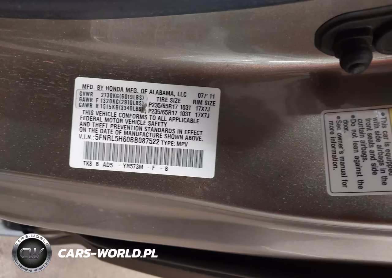 2011 Honda Odyssey Ex-L VIN:5FNRL5H60BB087522 - 9