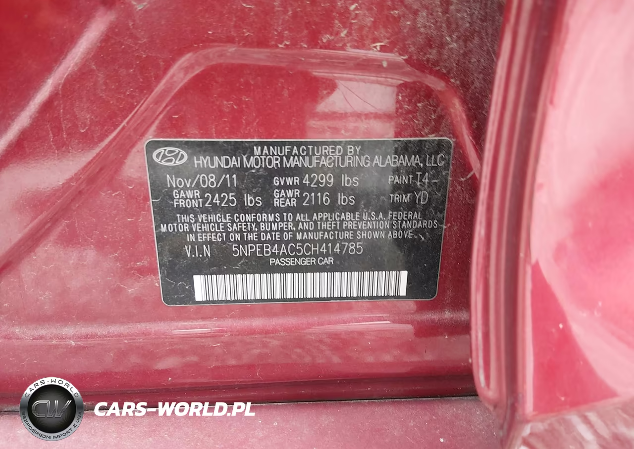 2012 Hyundai Sonata Gls VIN:5NPEB4AC5CH414785 - 9
