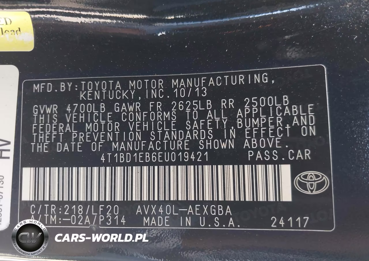2014 Toyota Avalon Hybrid Xle Premium VIN:4T1BD1EB6EU019421 - 9