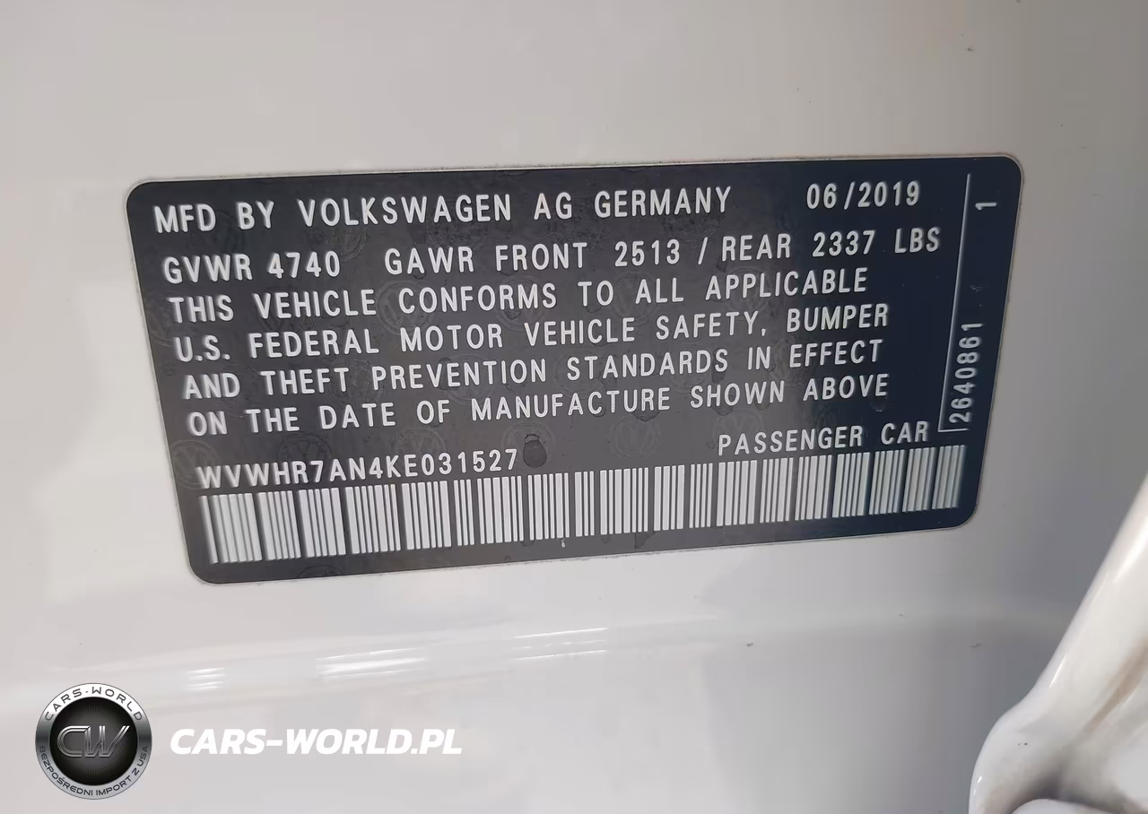 2019 Volkswagen Arteon 2.0T Sel R-Line VIN:WVWHR7AN4KE031527 - 9