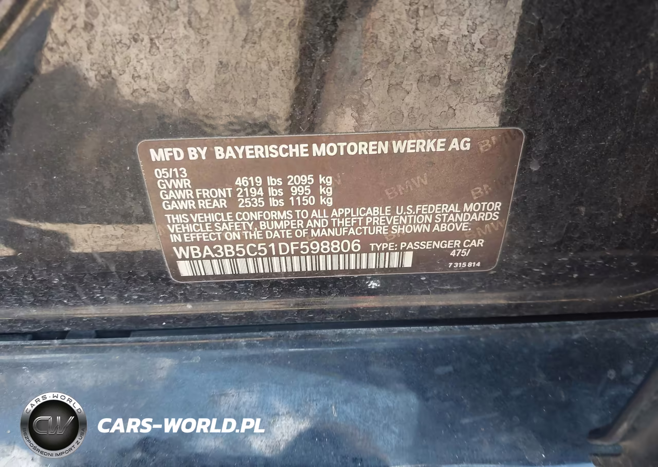 2013 BMW 328I xDrive VIN:WBA3B5C51DF598806 - 9