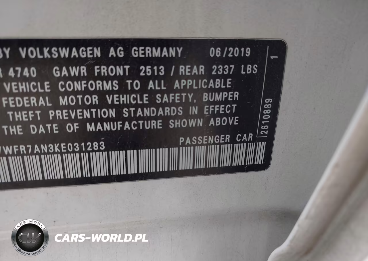 2019 Volkswagen Arteon 2.0T Se R-Line VIN:WVWFR7AN3KE031283 - 9