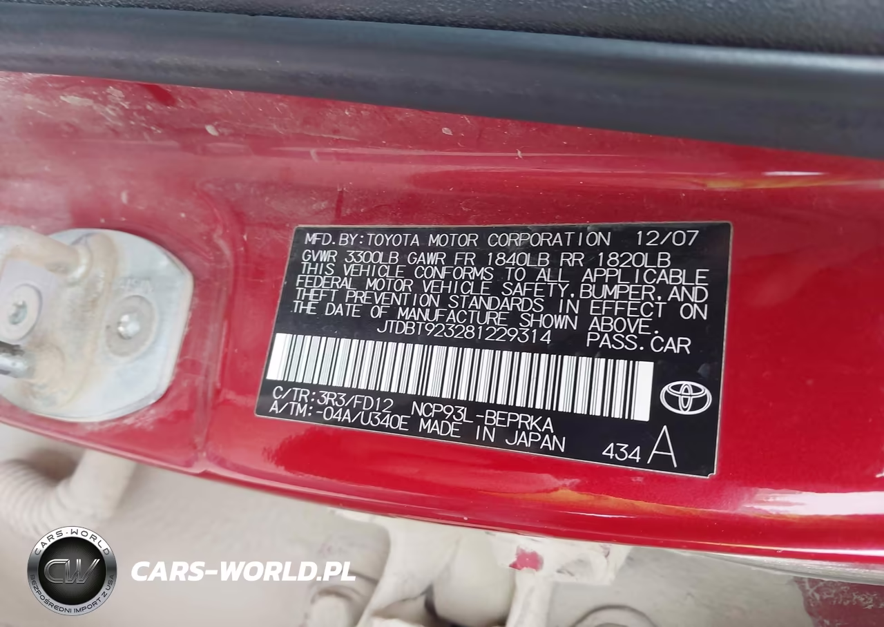 2008 Toyota Yaris VIN:JTDBT923281229314 - 9