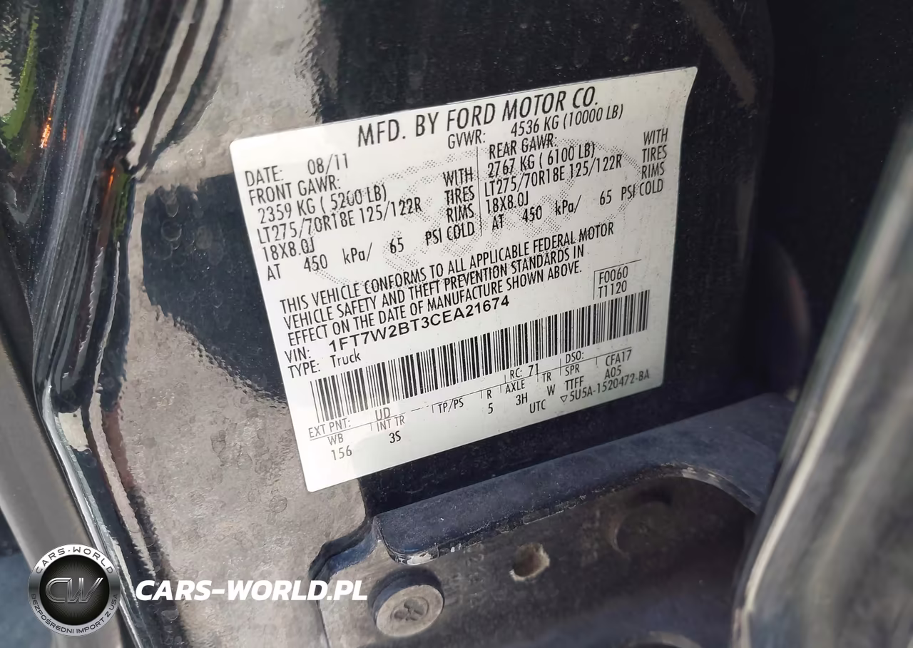 2012 Ford F-250 Xlt VIN:1FT7W2BT3CEA21674 - 9