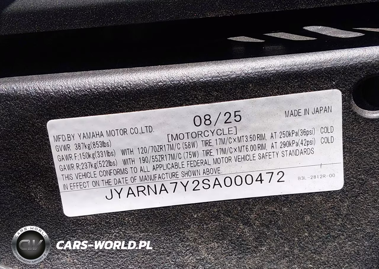 2025 Yamaha Yzf1000 C VIN:JYARNA7Y2SA000472 - 10