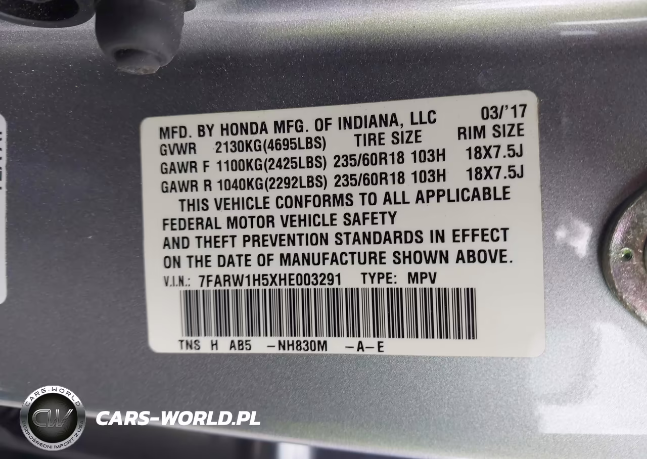 2017 Honda Cr-V Ex VIN:7FARW1H5XHE003291 - 9