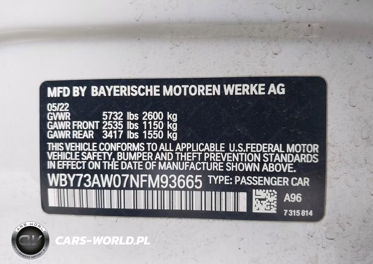 2022 BMW I4 Edrive40 VIN:WBY73AW07NFM93665 - 9