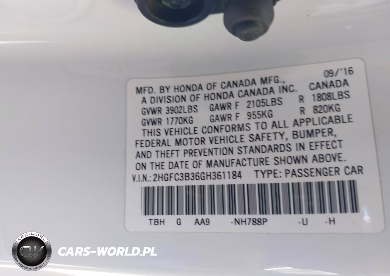 2016 Honda Civic Ex-T VIN:2HGFC3B36GH361184 - 9