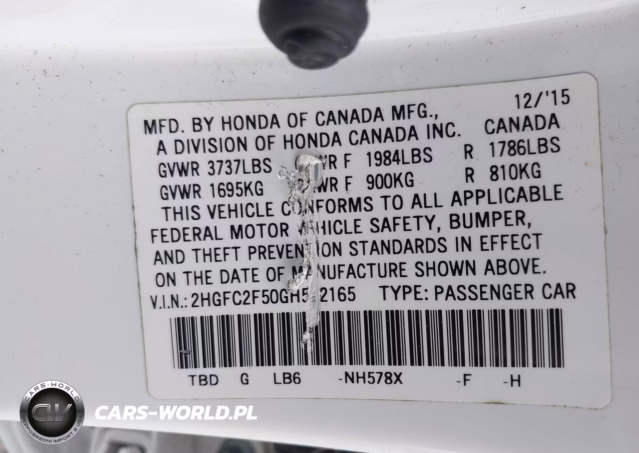 2016 Honda Civic Lx VIN:2HGFC2F50GH522165 - 9
