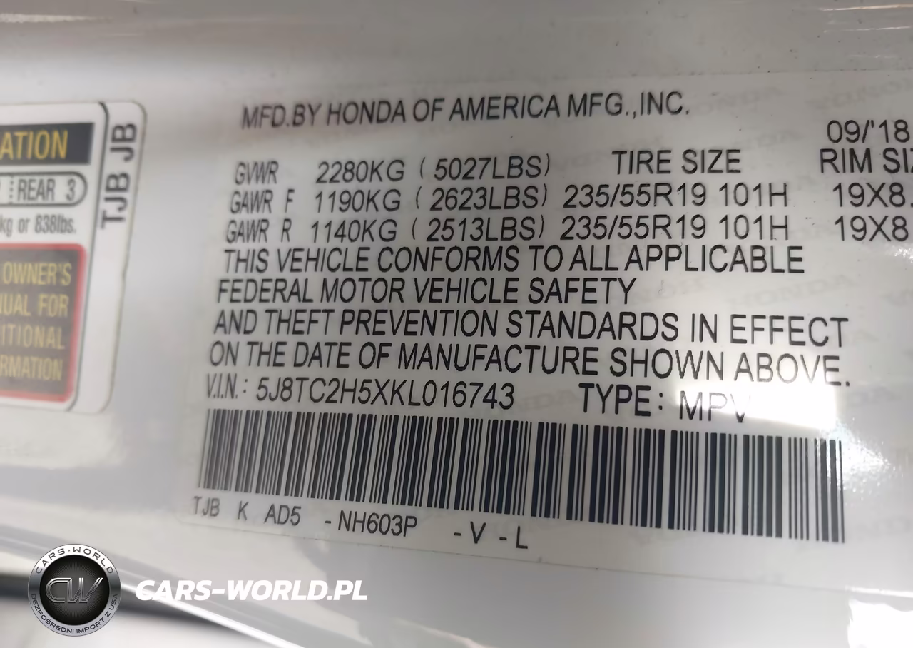 2019 Acura Rdx Technology Package VIN:5J8TC2H5XKL016743 - 9