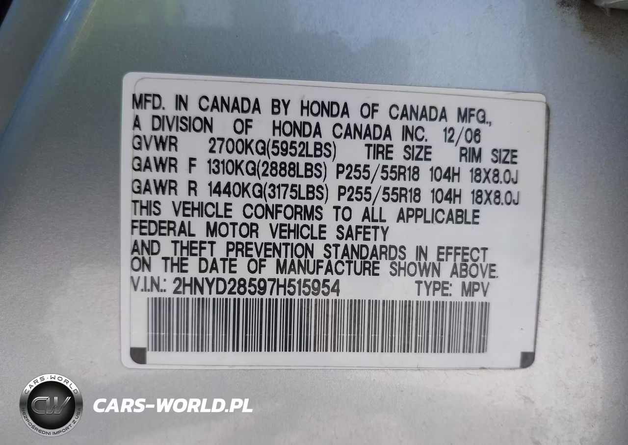 2007 Acura Mdx Sport Package VIN:2HNYD28597H515954 - 9