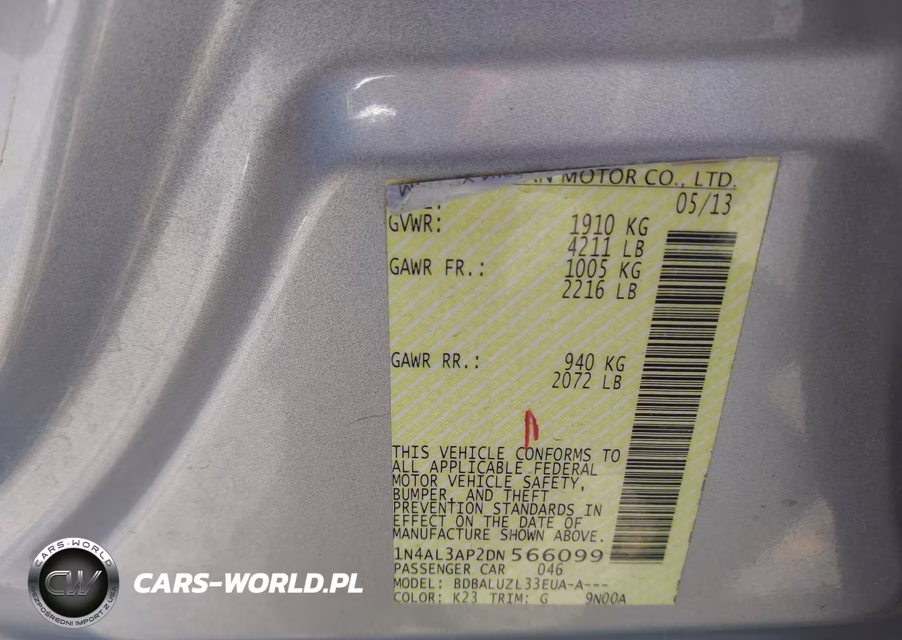 2013 Nissan Altima 2.5 Sv VIN:1N4AL3AP2DN566099 - 9