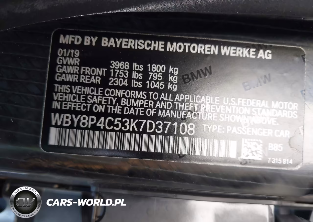 2019 BMW I3 120Ah W-Range Extender VIN:WBY8P4C53K7D37108 - 9