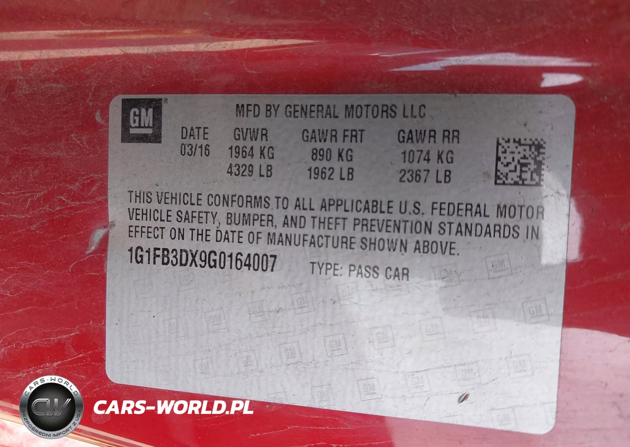 2016 Chevrolet Camaro 1Lt VIN:1G1FB3DX9G0164007 - 9