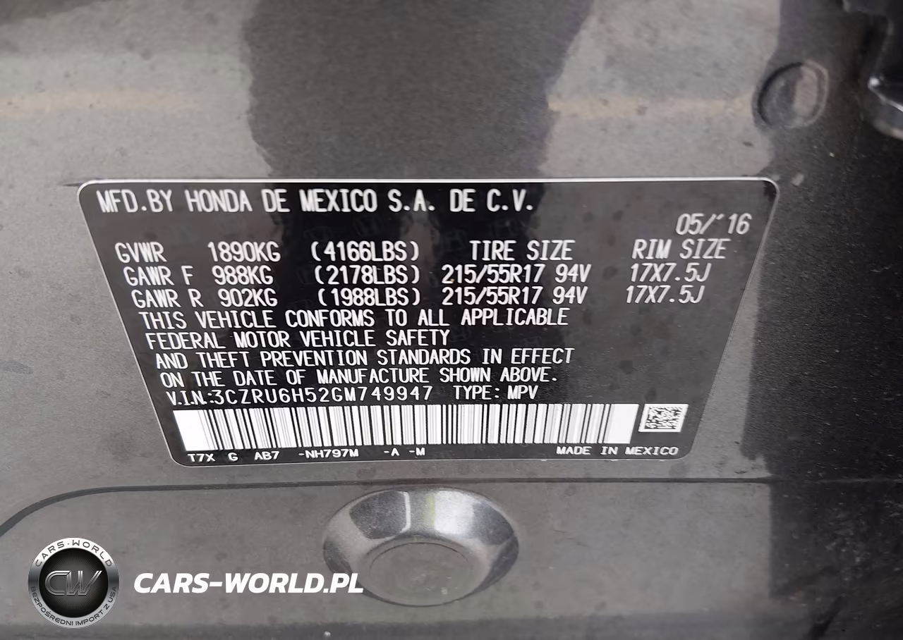 2016 Honda Hr-V Ex VIN:3CZRU6H52GM749947 - 9