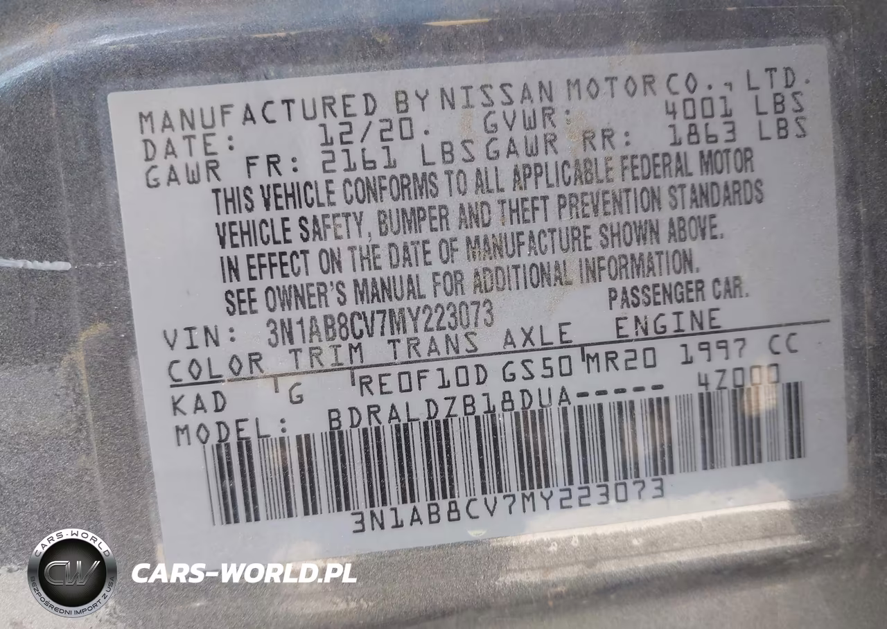 2021 Nissan Sentra Sv Xtronic Cvt VIN:3N1AB8CV7MY223073 - 9