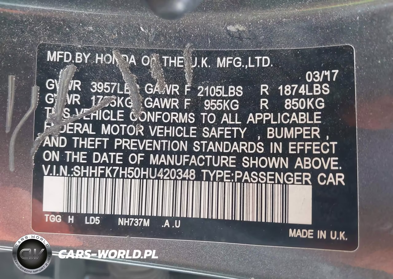 2017 Honda Civic Ex VIN:SHHFK7H50HU420348 - 9