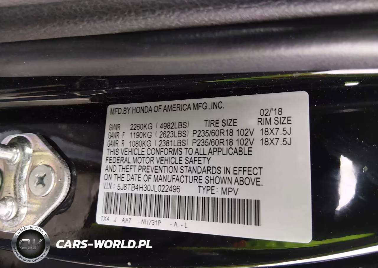 2018 Acura Rdx Acurawatch Plus Package VIN:5J8TB4H30JL022496 - 9