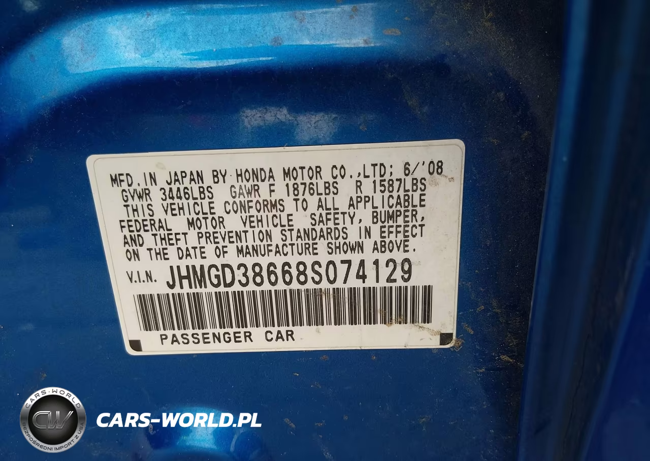 2008 Honda Fit Sport VIN:JHMGD38668S074129 - 9