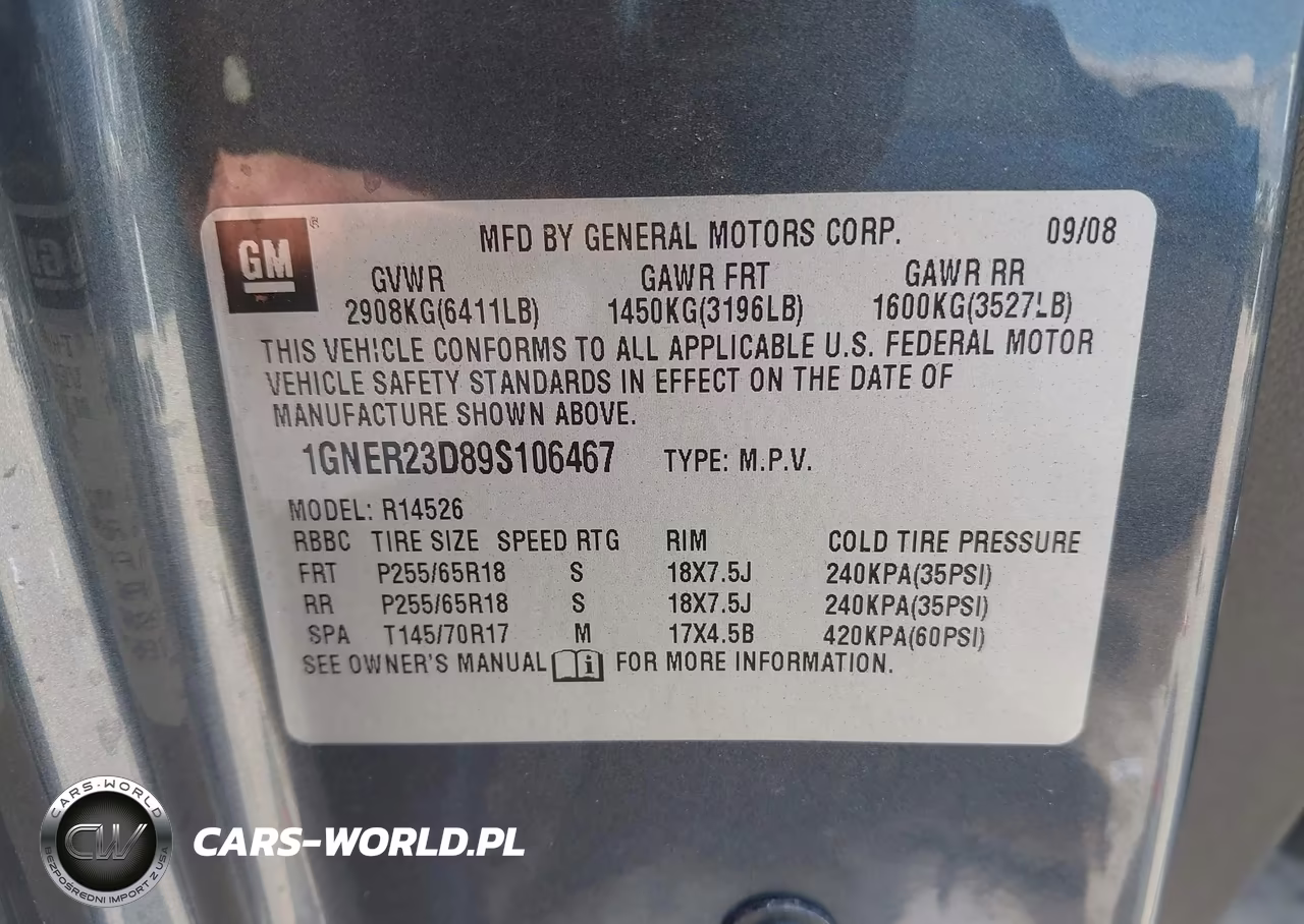 2009 Chevrolet Traverse Lt VIN:1GNER23D89S106467 - 9