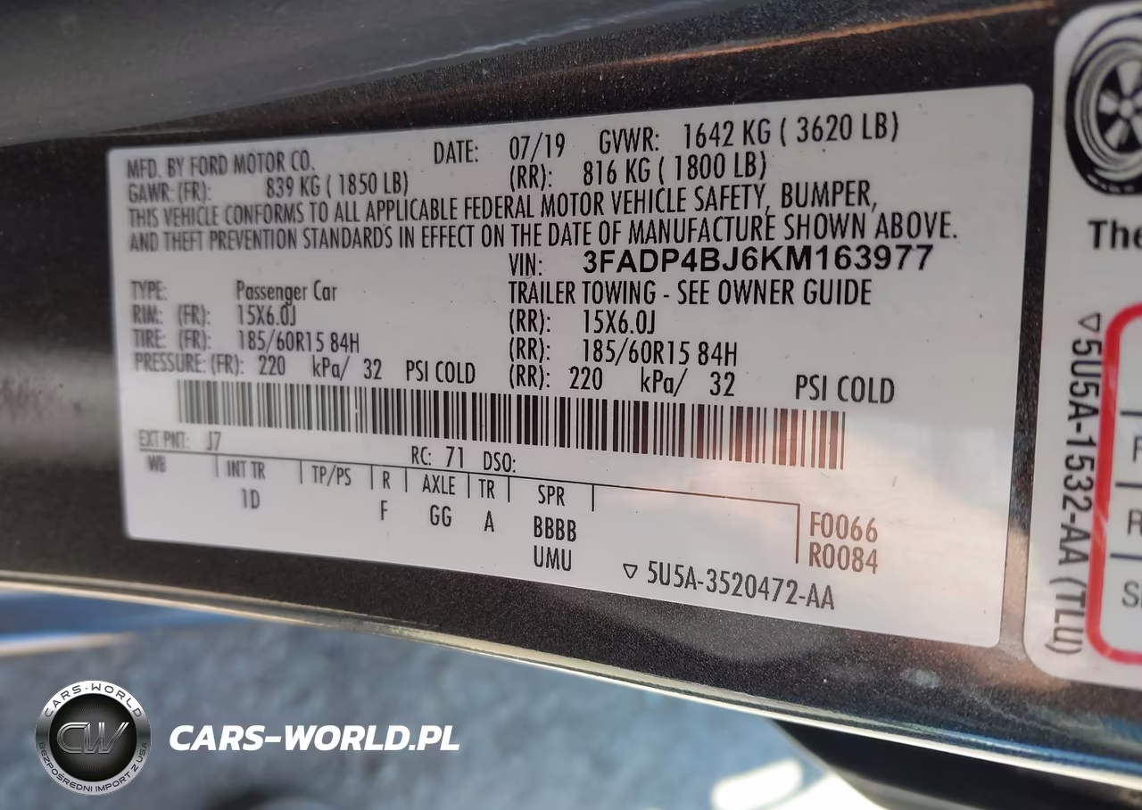 2019 Ford Fiesta Se VIN:3FADP4BJ6KM163977 - 9