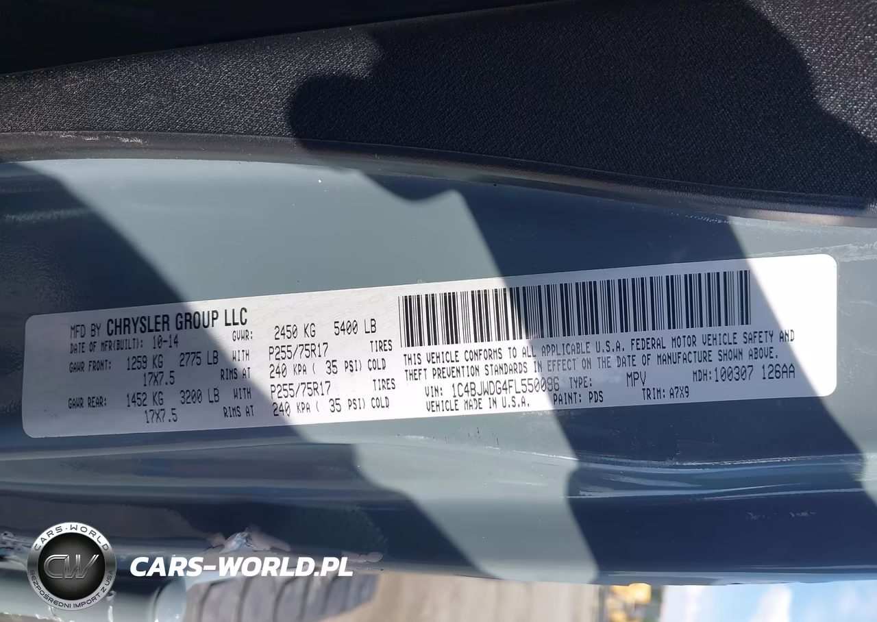 2015 Jeep Wrangler Unlimited Sport VIN:1C4BJWDG4FL550096 - 9