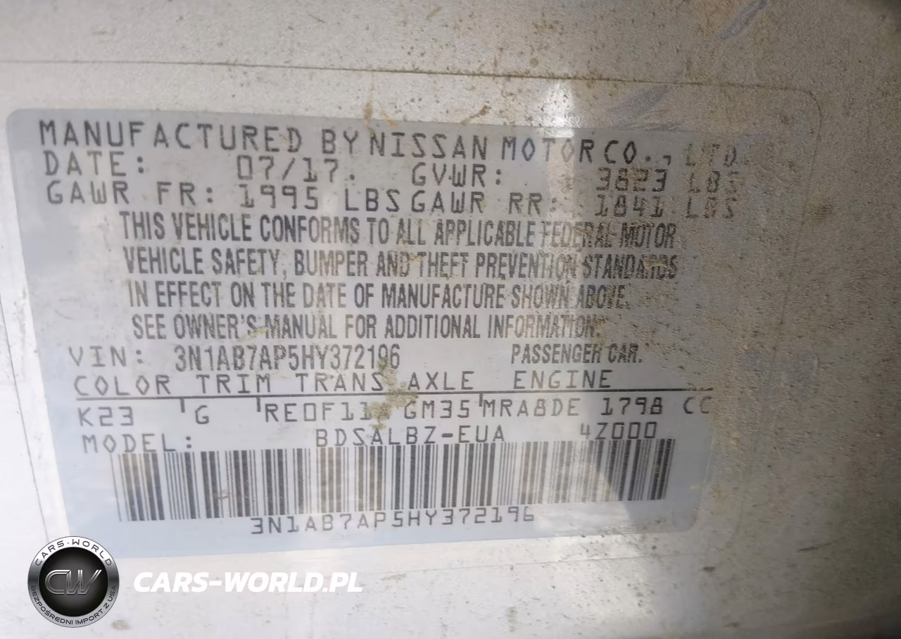 2017 Nissan Sentra S VIN:3N1AB7AP5HY372196 - 9