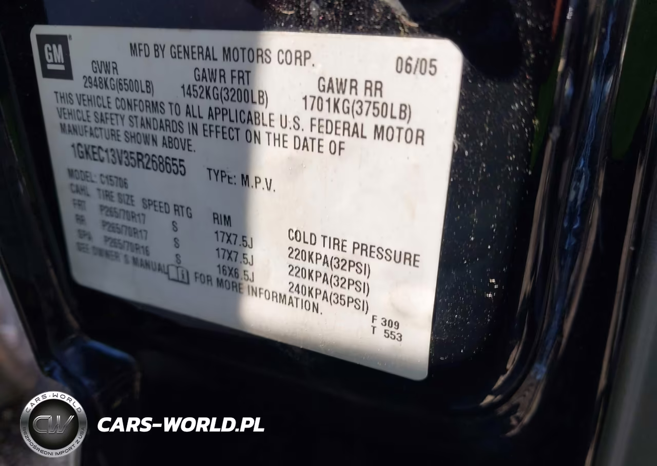 2005 GMC Yukon Slt VIN:1GKEC13V35R268655 - 9