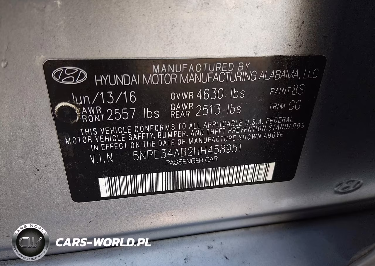 2017 Hyundai Sonata Sport 2.0T VIN:5NPE34AB2HH458951 - 9