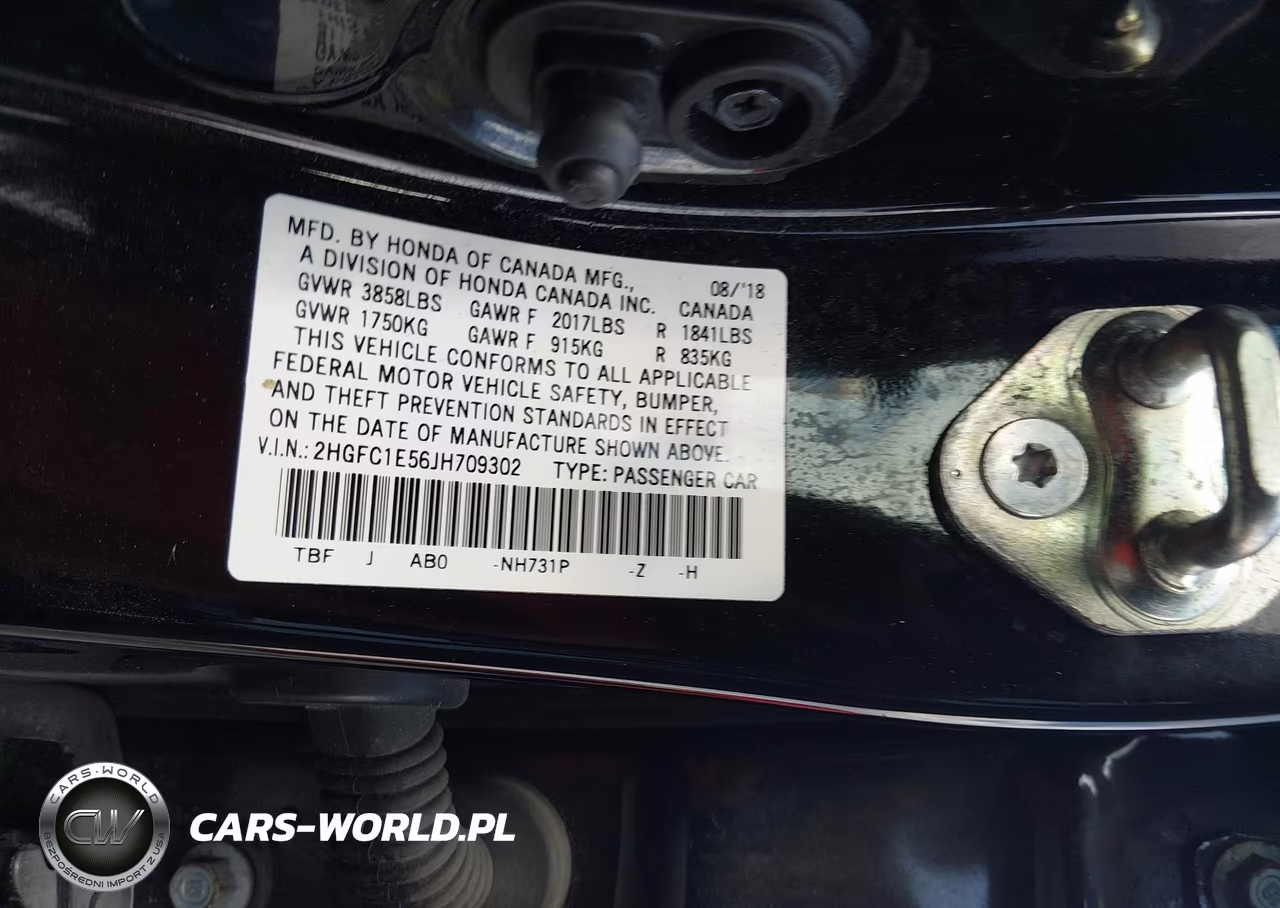 2018 Honda Civic Si VIN:2HGFC1E56JH709302 - 9