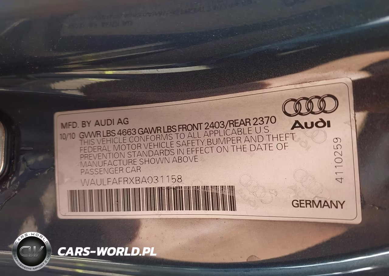 2011 Audi A5 2.0T Premium VIN:WAULFAFRXBA031158 - 9