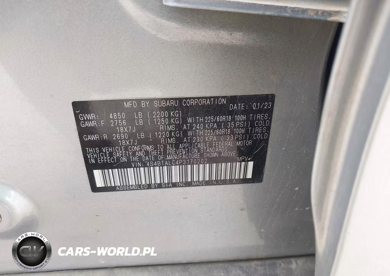 2023 Subaru Outback Onyx Edition VIN:4S4BTALC4P3170202 - 9