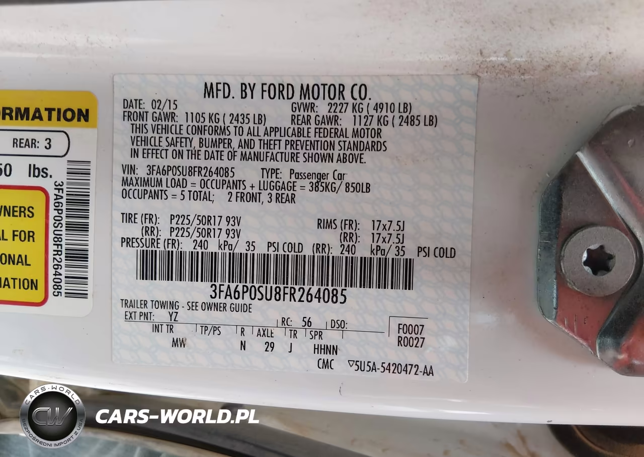 2015 Ford Fusion Energi Titanium VIN:3FA6P0SU8FR264085 - 9