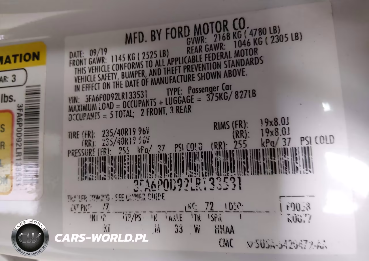 2020 Ford Fusion Titanium VIN:3FA6P0D92LR133531 - 9