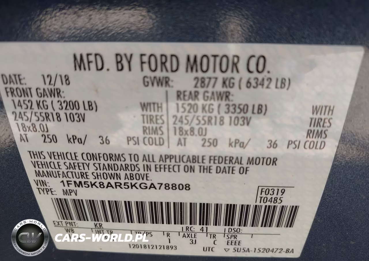 2019 Ford Police Interceptor Utility VIN:1FM5K8AR5KGA78808 - 9