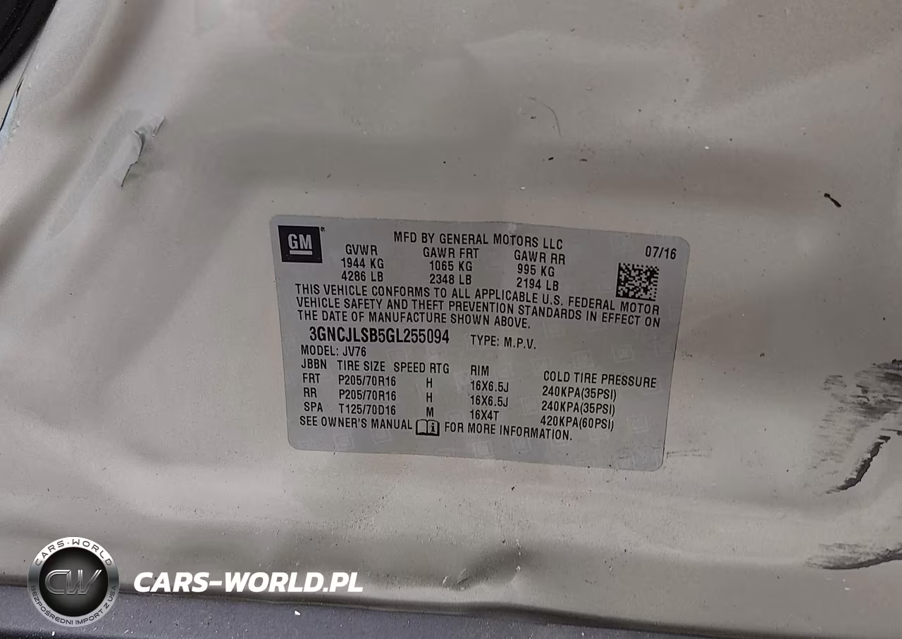 2016 Chevrolet Trax Lt VIN:3GNCJLSB5GL255094 - 9