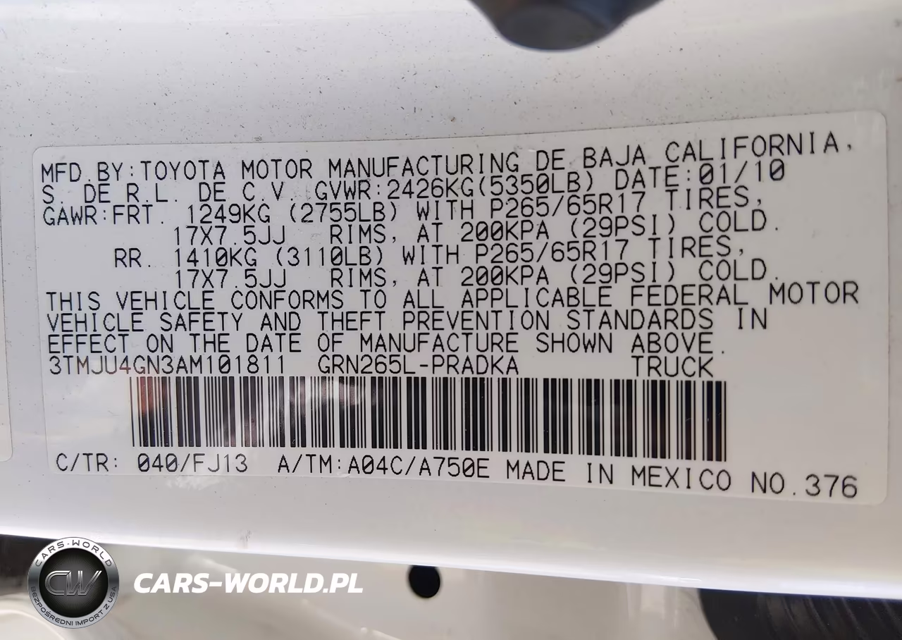 2010 Toyota Tacoma Prerunner V6 VIN:3TMJU4GN3AM101811 - 9