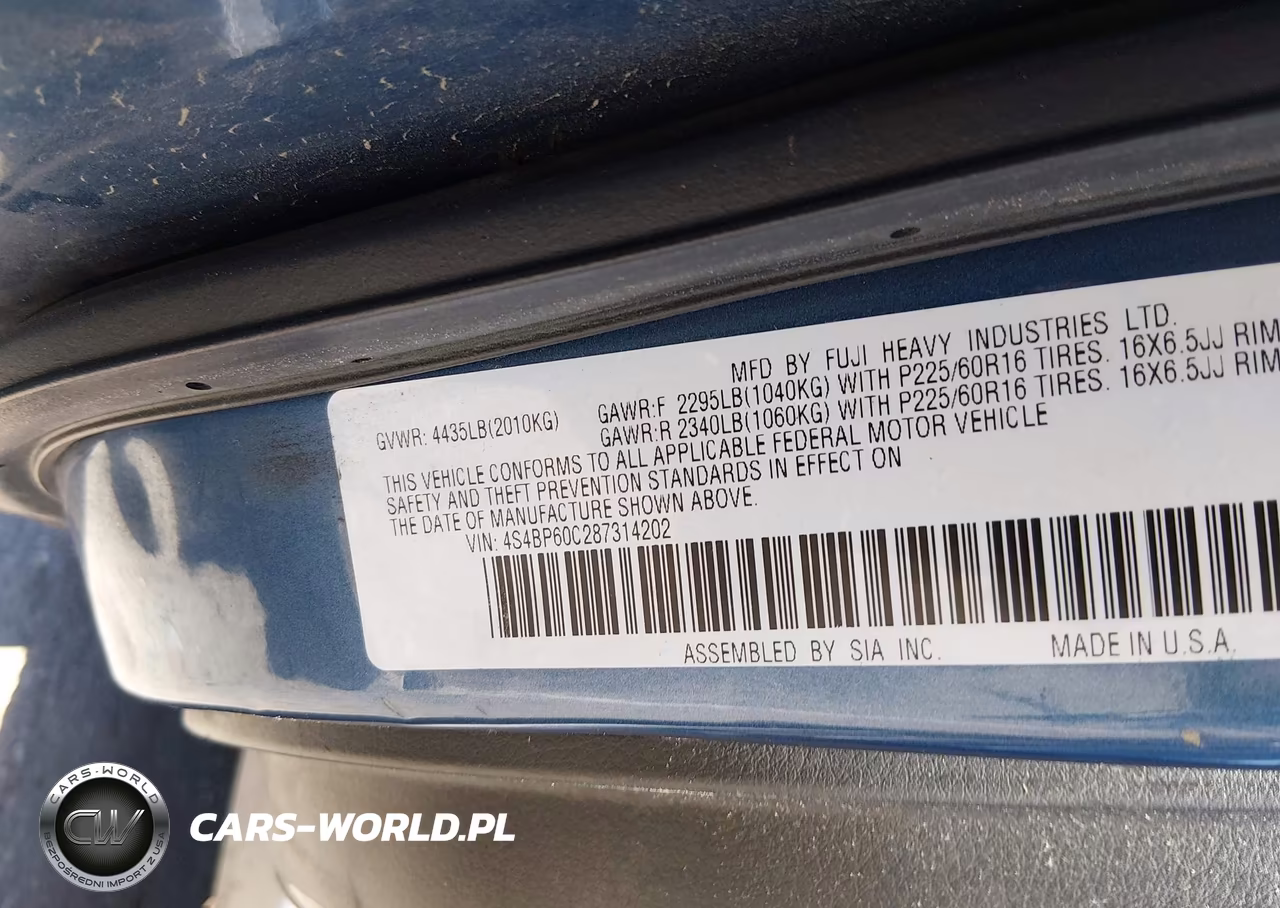 2008 Subaru Outback VIN:4S4BP60C287314202 - 9