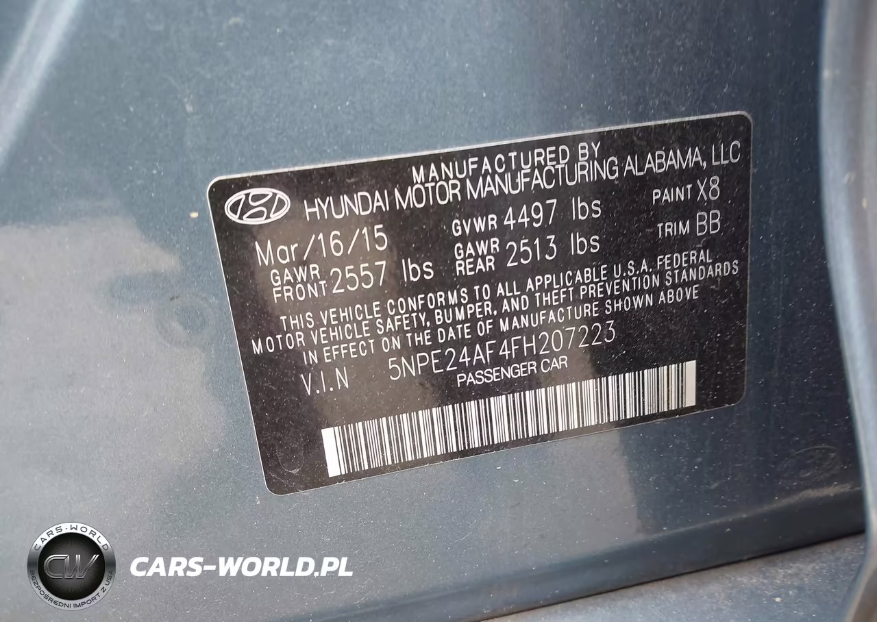 2015 Hyundai Sonata Se VIN:5NPE24AF4FH207223 - 9