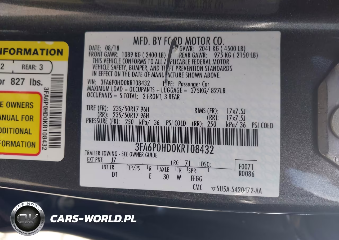 2019 Ford Fusion Se VIN:3FA6P0HD0KR108432 - 9