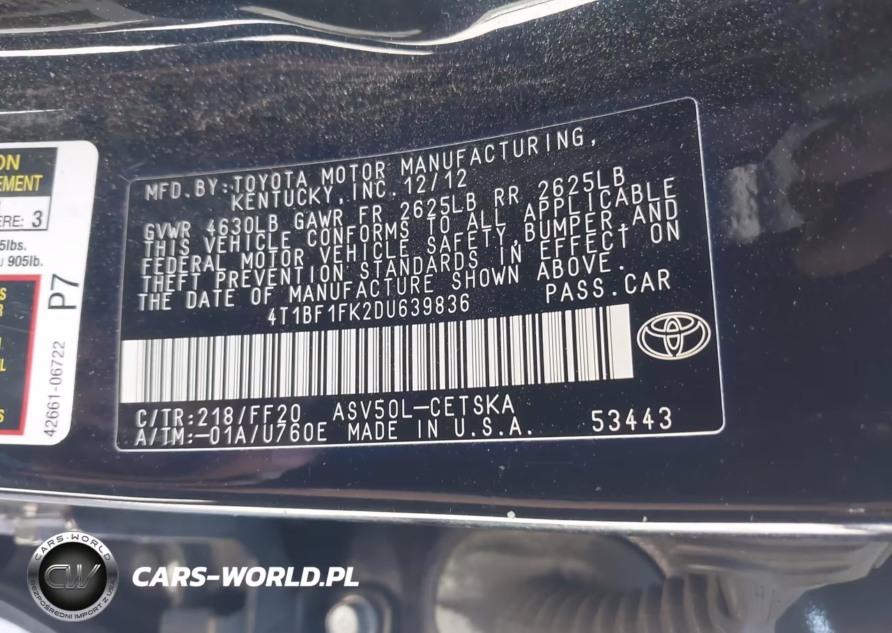 2013 Toyota Camry Se VIN:4T1BF1FK2DU639836 - 9