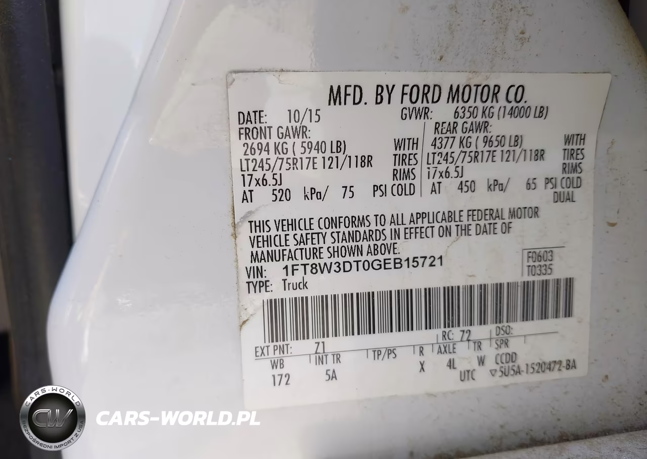 2016 Ford F-350 Lariat VIN:1FT8W3DT0GEB15721 - 9