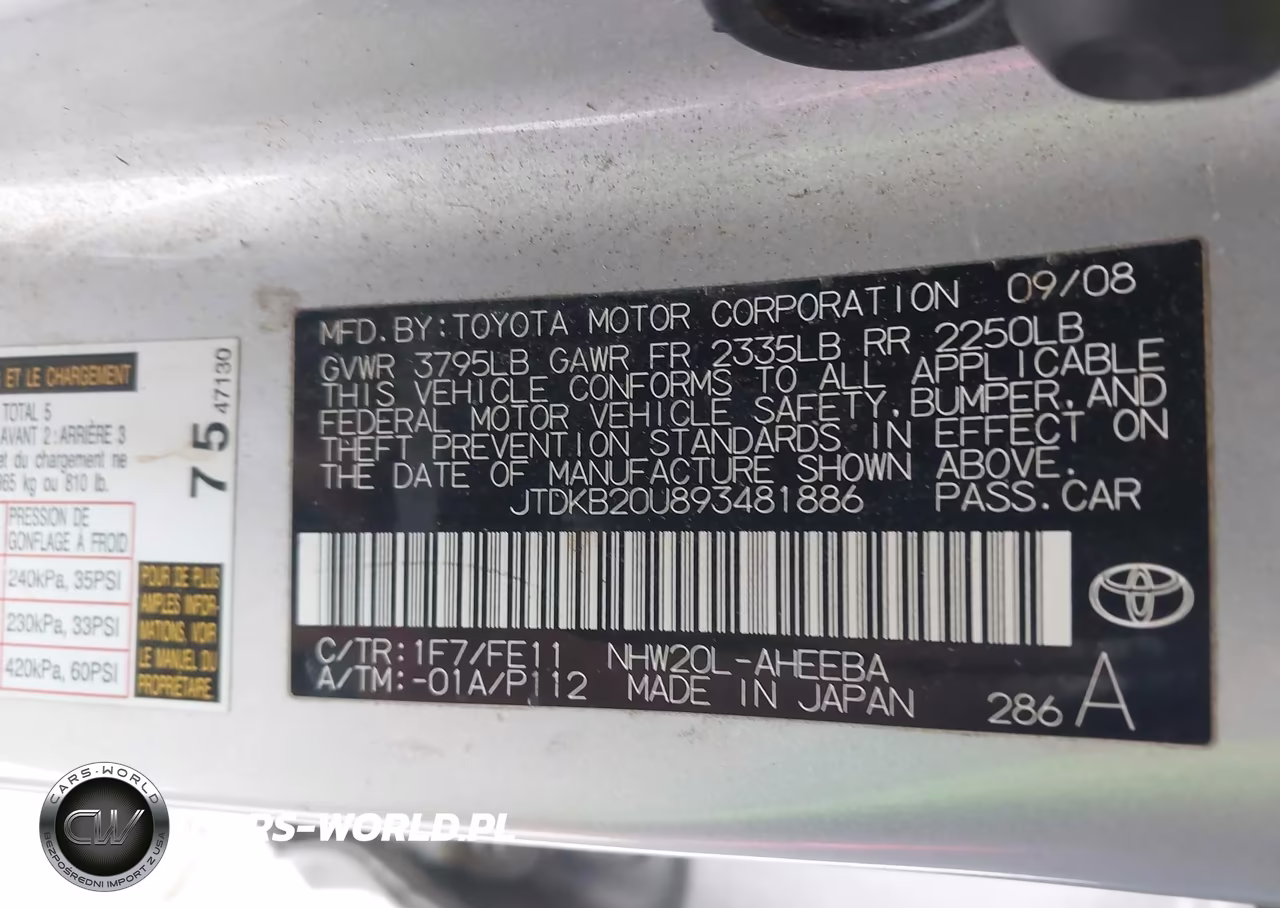 2009 Toyota Prius VIN:JTDKB20U893481886 - 9